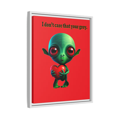 I don't care that your grey - framed canvas art (red)