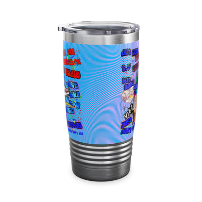 drop the beat - Ringneck Tumbler, 20oz  (light blue-purple wave)