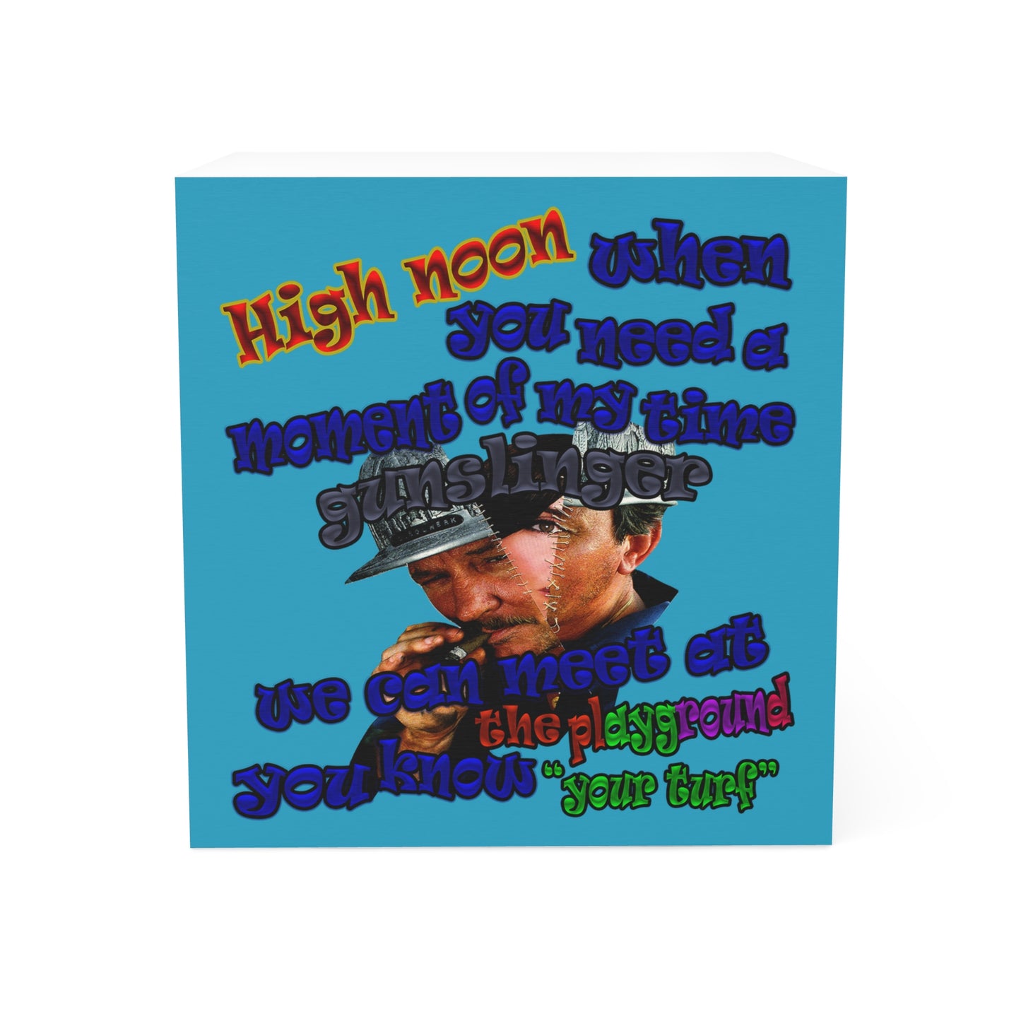 high noon - note cube (turquoise)