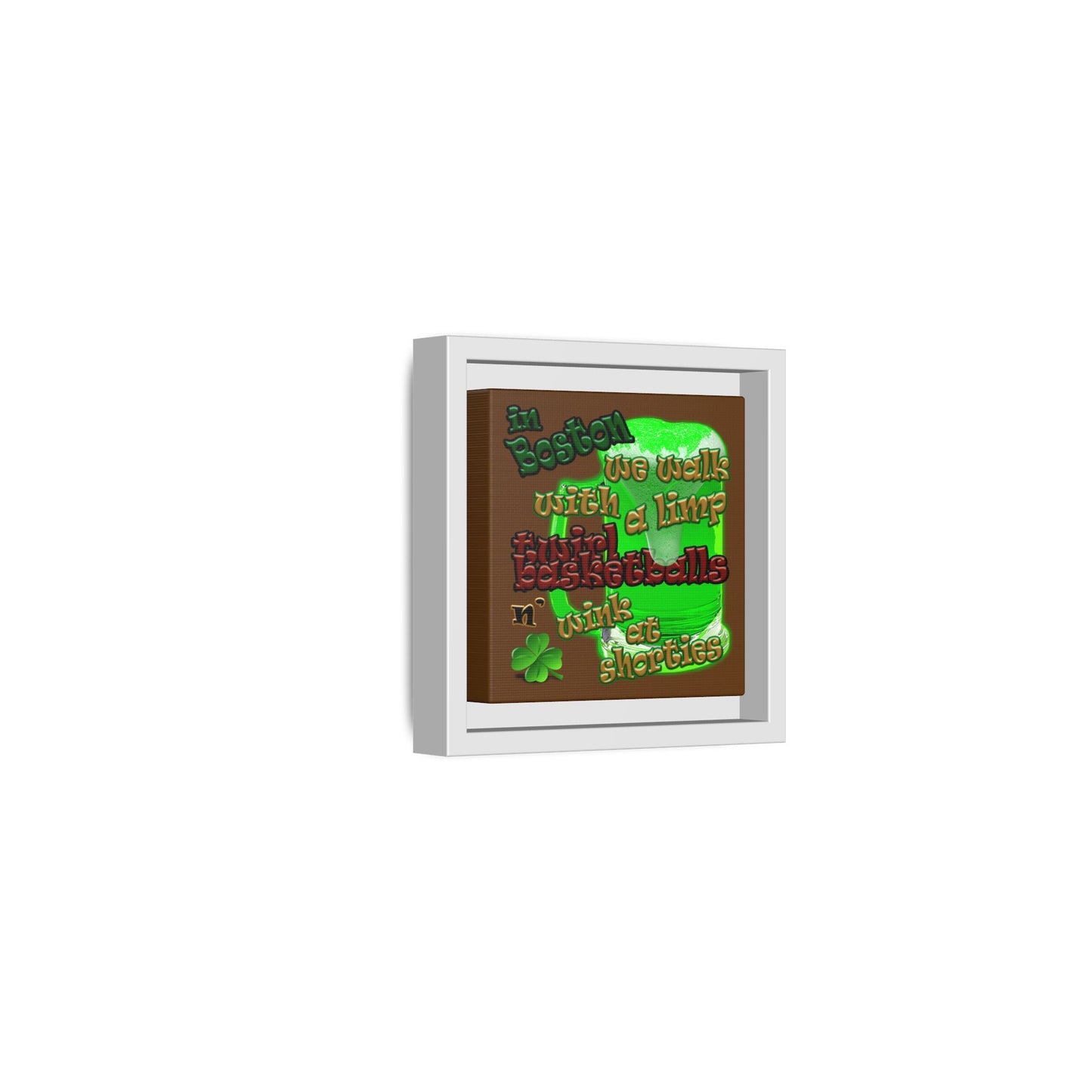 celtics logo - framed canvas art (brown)