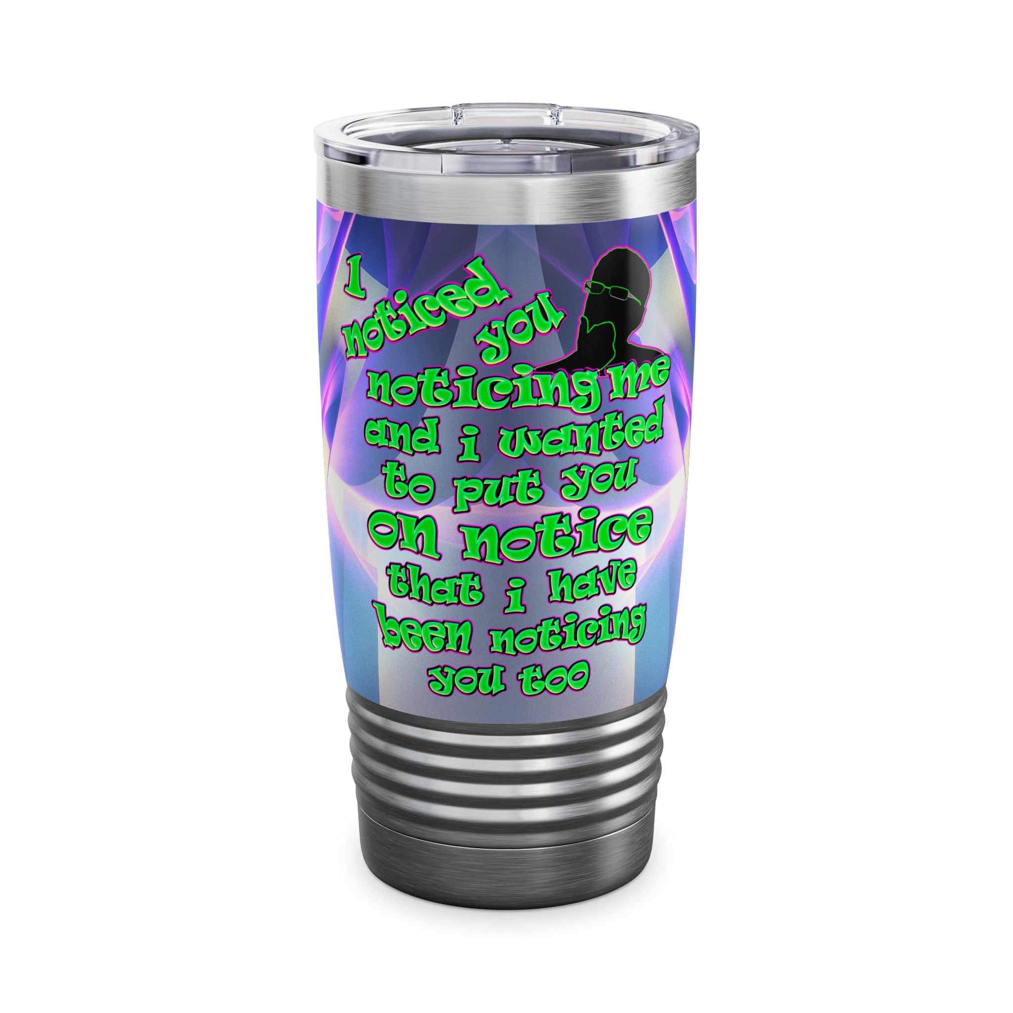 noticed you noticing - Ringneck Tumbler, 20oz (grey-pink wave)