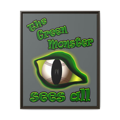 green monster - framed canvas art (dark grey)
