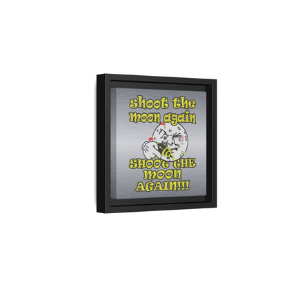 shoot the moon again - framed canvas art (brushed nickel)