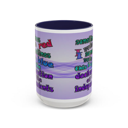 declaration of the independents - Accent Mug (light blue-pink wave)