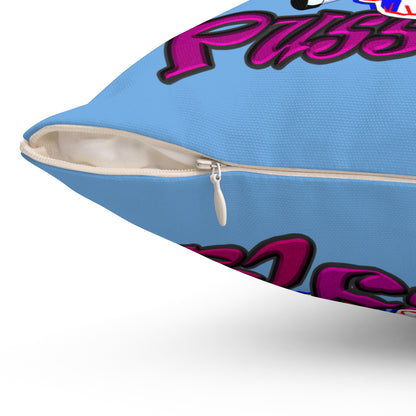 tag that - Spun Polyester Square Pillow - (light blue)