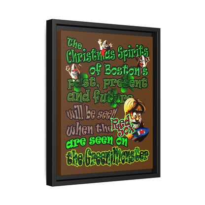 christmas spirits of boston - framed canvas art (brown)