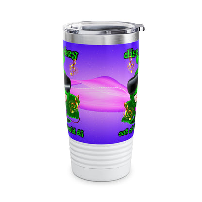 disc jockey - Ringneck Tumbler, 20oz (purple-pink wave)