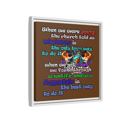 doggystyle - framed canvas art (brown)