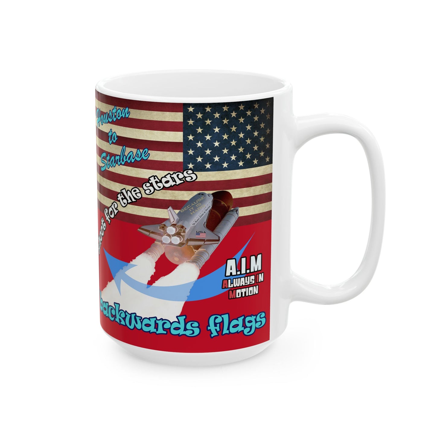 shoot for the stars - White Mug (dark red)