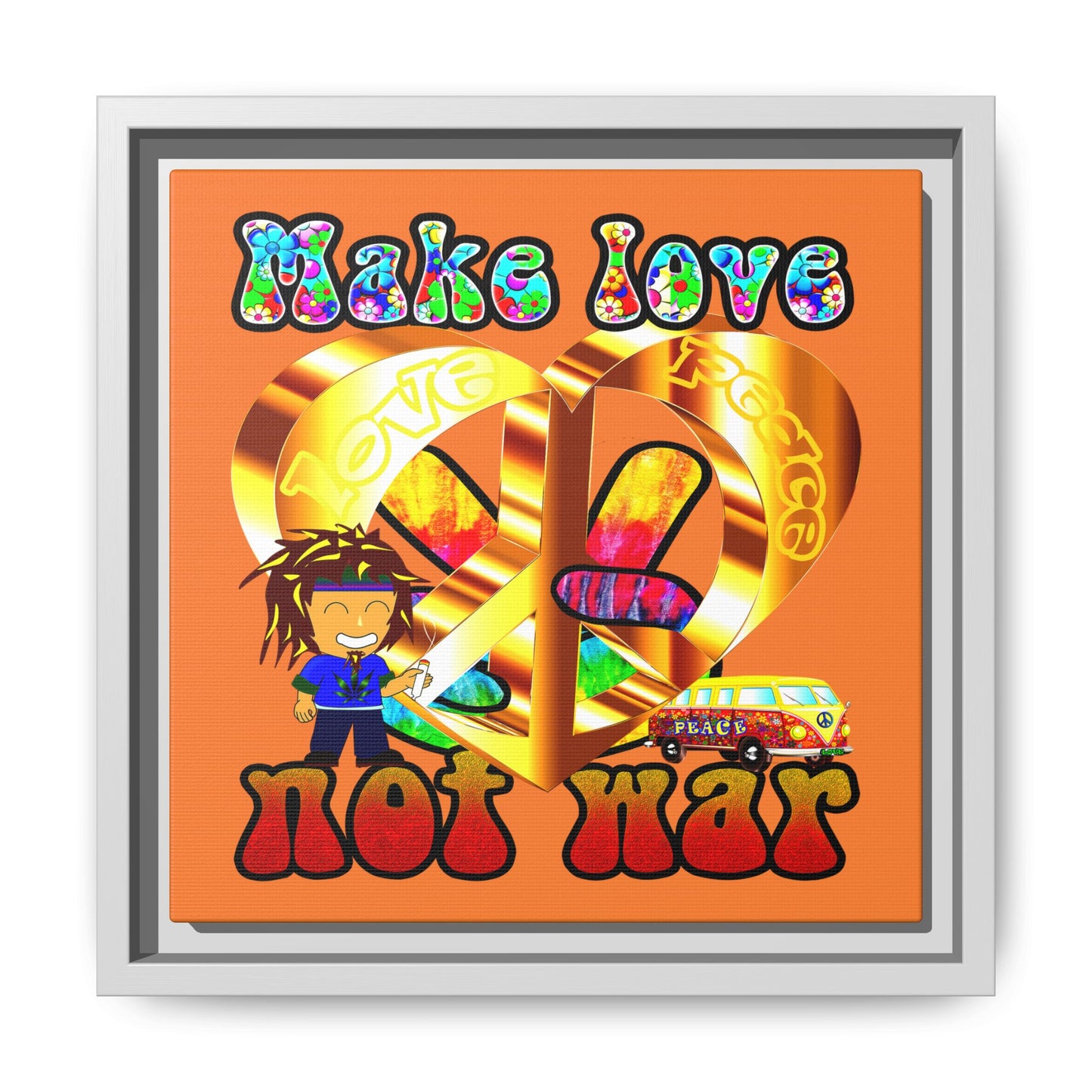 love peace - framed canvas art (crusta)