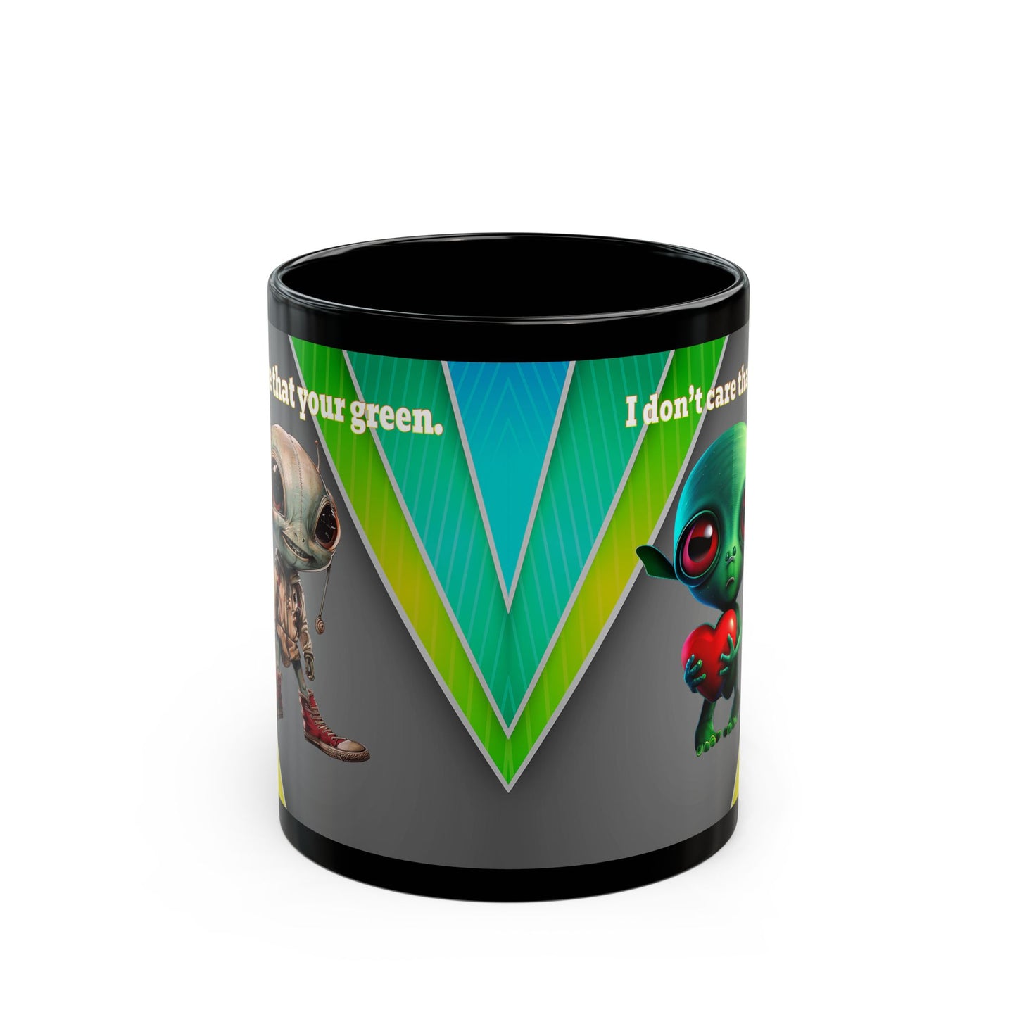 I don't care that your grey - Black Mug (rainbow split)