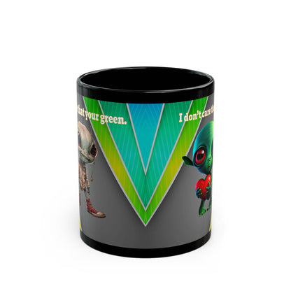 I don't care that your grey - Black Mug (rainbow split)