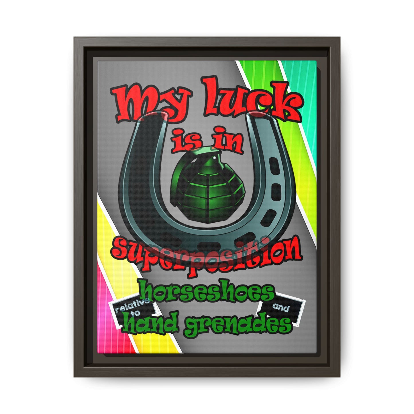my luck - framed canvas art (rainbow split)