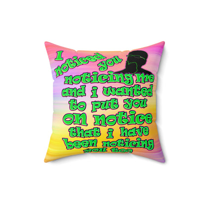 noticed you noticing - Faux Suede Square Pillow - (color blur)