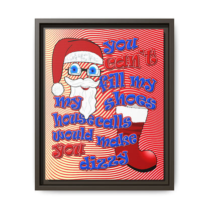 santa's shoes - framed canvas art (yellow-orange wave)