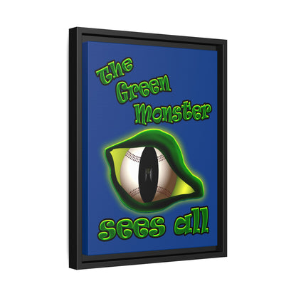 green monster - framed canvas art (dark blue)
