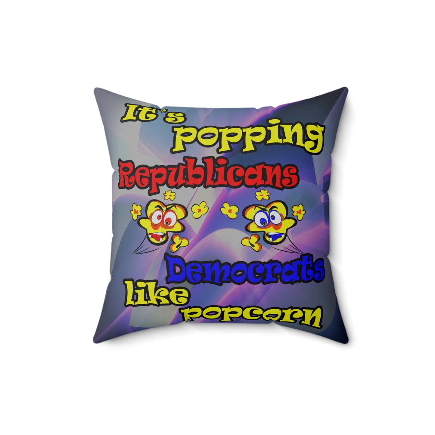popping like popcorn - Spun Polyester Square Pillow - (grey-pink wave)