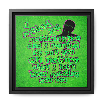 noticed you noticing - framed canvas art (green turf)