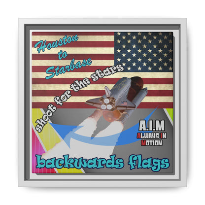 shoot for the stars - framed canvas art (rainbow split)
