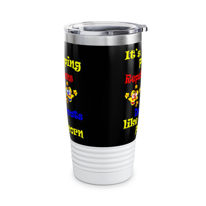 popping like popcorn - Ringneck Tumbler, 20oz (black)