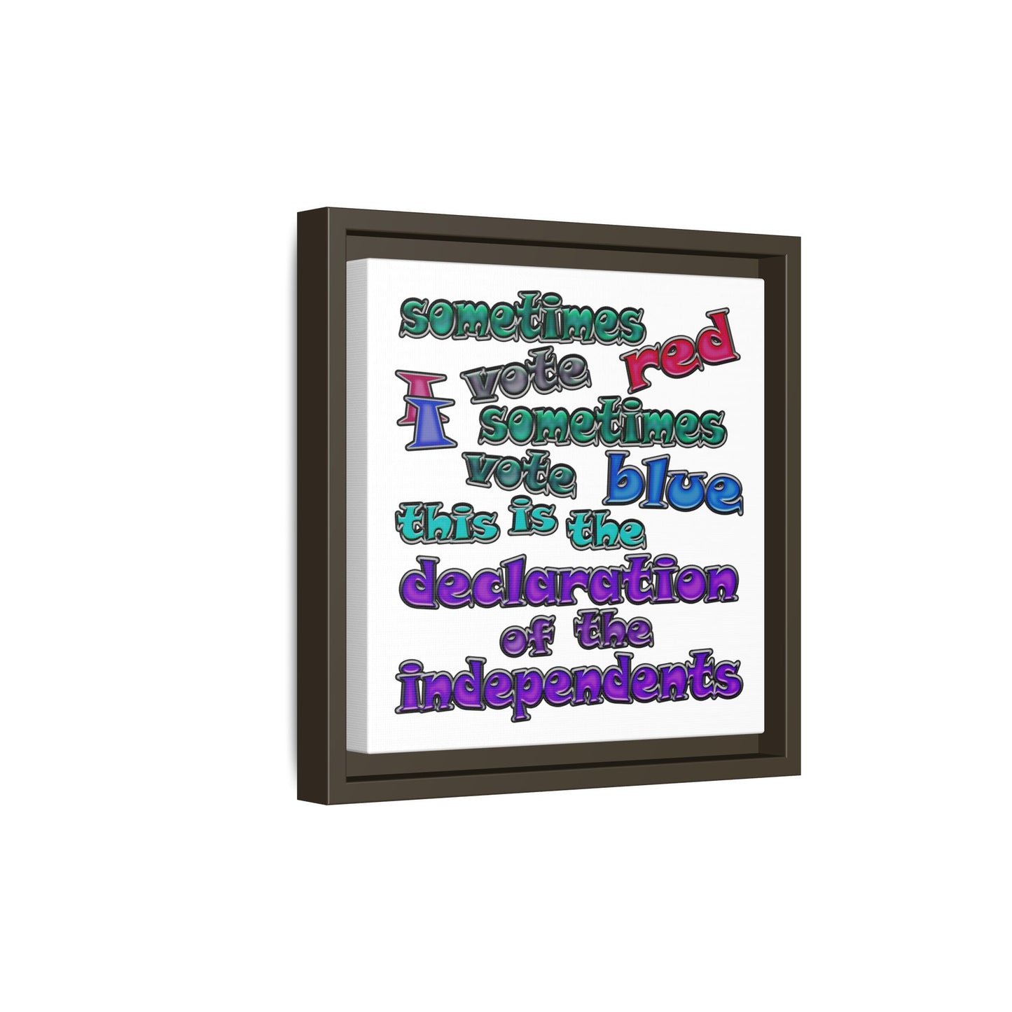 declaration of the independents - framed canvas art (white)