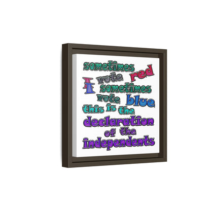 declaration of the independents - framed canvas art (white)