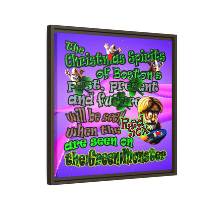 christmas spirits of boston - framed canvas art (purple-pink wave)