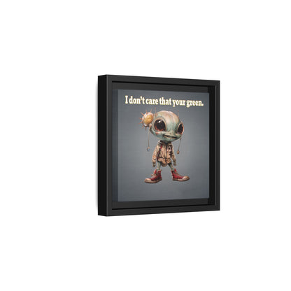 I don't care that your green - framed canvas art (grey-light grey)
