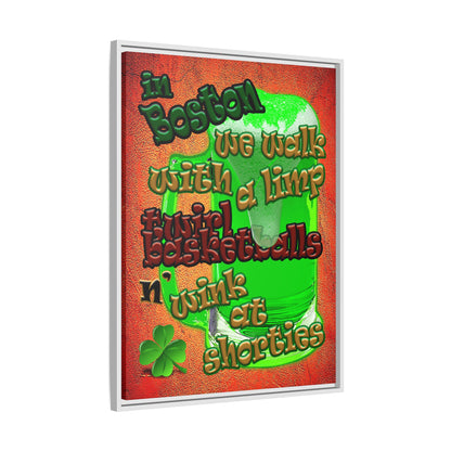 celtics logo - framed canvas art (burnt orange)
