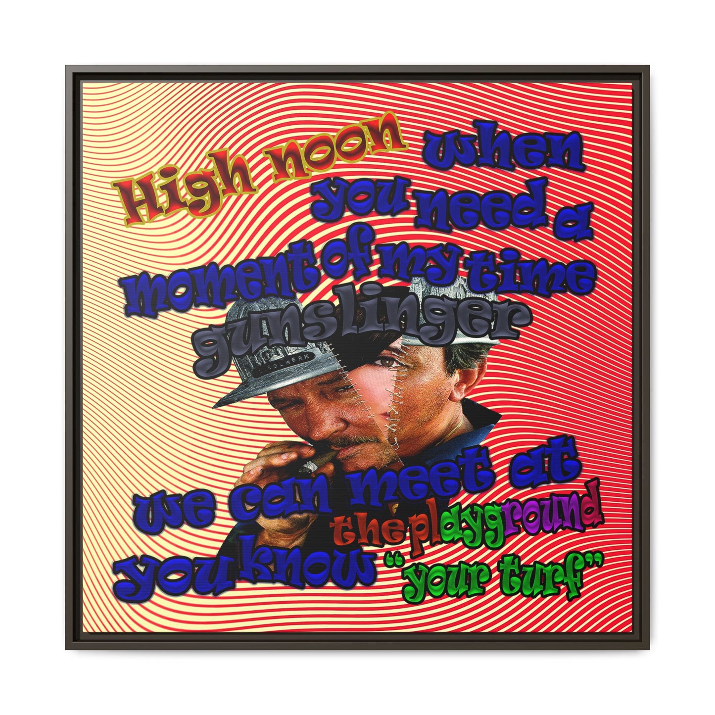 high noon - framed canvas art (yellow-orange wave)