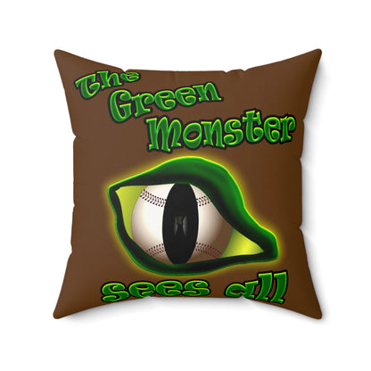 green monster - Faux Suede Square Pillow - (brown)