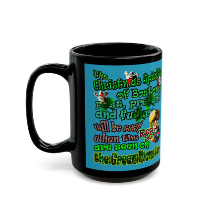 christmas spirits of boston - Black Mug (turquoise)
