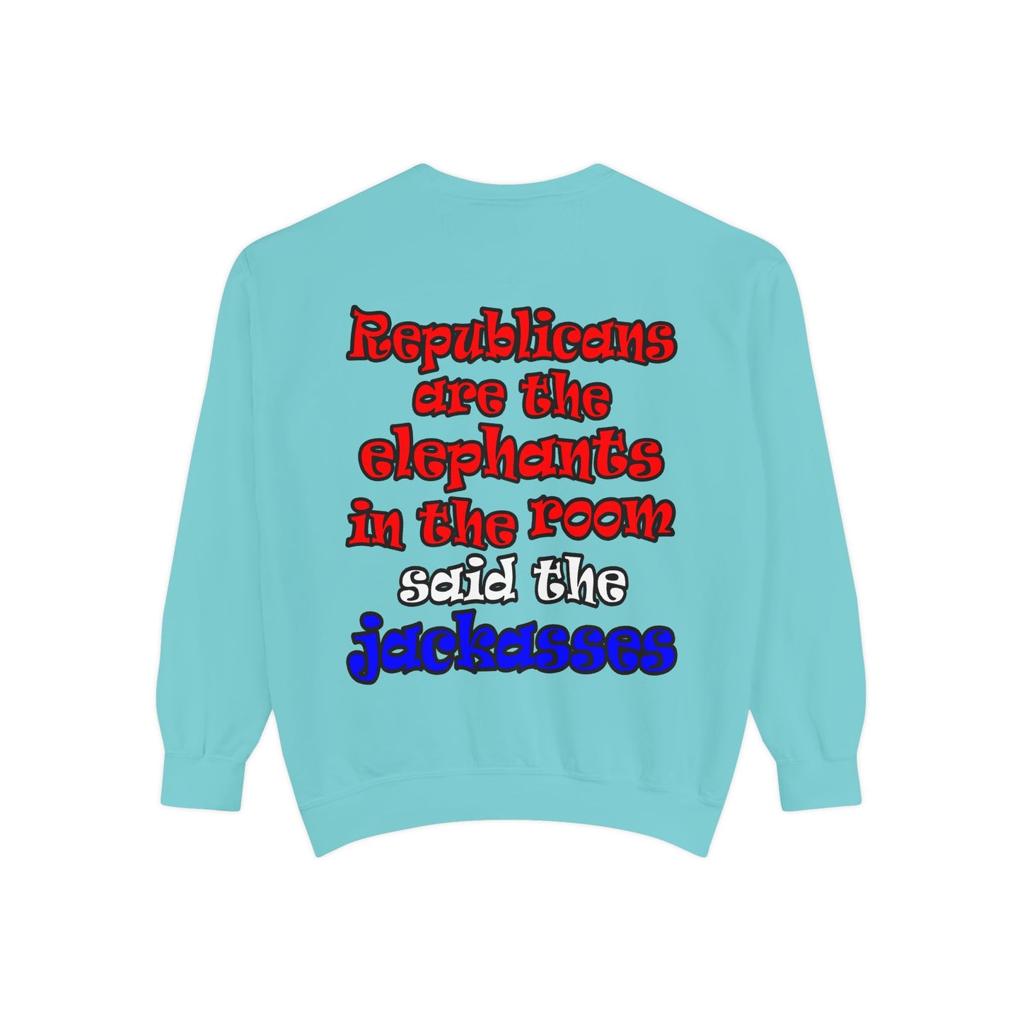 donkeys and elephants - Unisex Garment-Dyed Sweatshirt