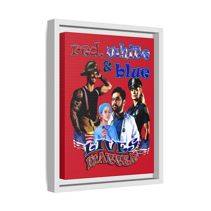 rw&b lives matter - framed canvas art (dark red)