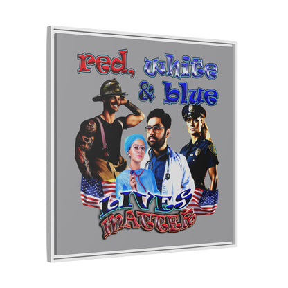 rw&b lives matter - framed canvas art (grey)