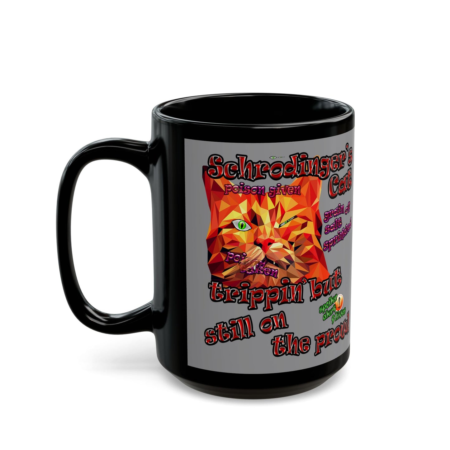 schrodinger's cat - Black Mug (grey)
