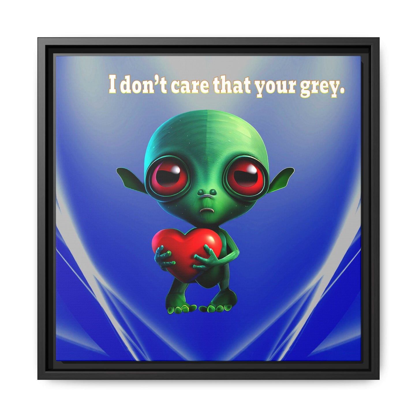 I don't care that your grey - framed canvas art (blue-white wave)