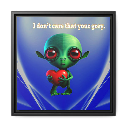 I don't care that your grey - framed canvas art (blue-white wave)