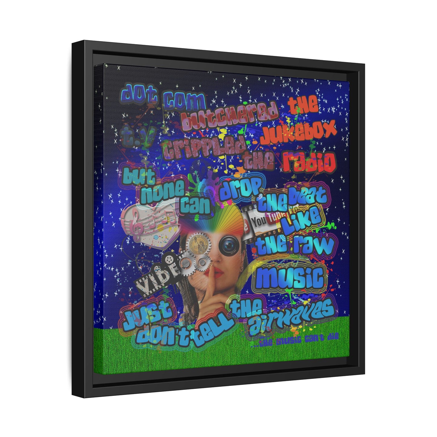 drop the beat - framed canvas art ('snoops' background)