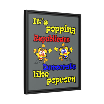 popping like popcorn - framed canvas art (dark grey)
