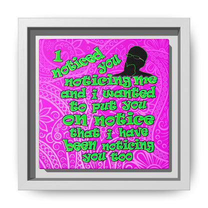 noticed you noticing - framed canvas art (pink swirl)