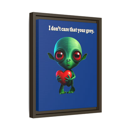 I don't care that your grey - framed canvas art (dark blue)