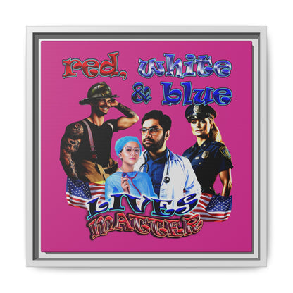 rw&b lives matter - framed canvas art (pink)