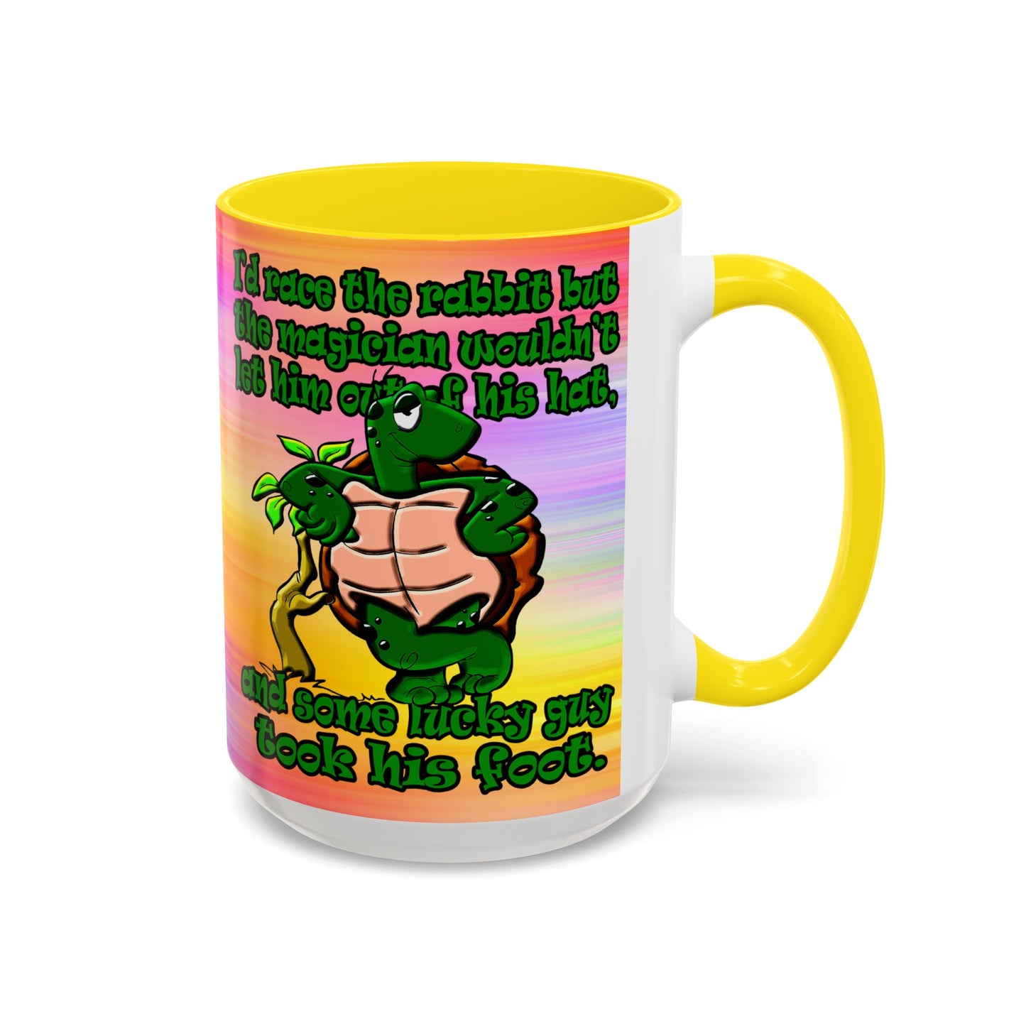 turtle race - Accent Mug (color blur)