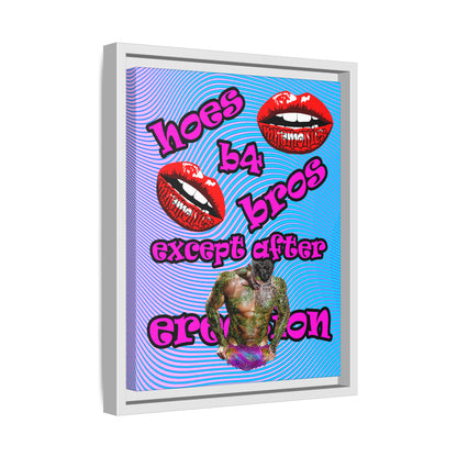 hoes b4 bros - framed canvas art (light blue-purple wave)