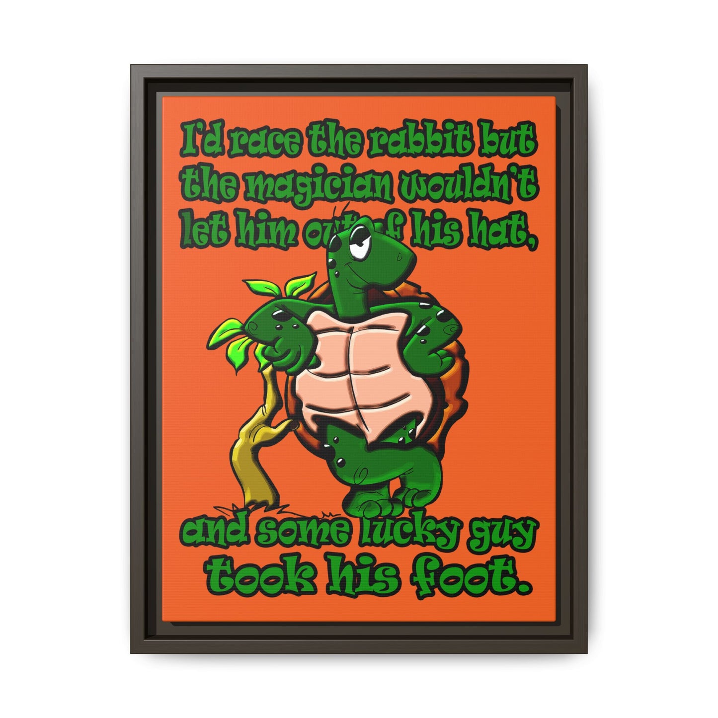turtle race - framed canvas art (orange)