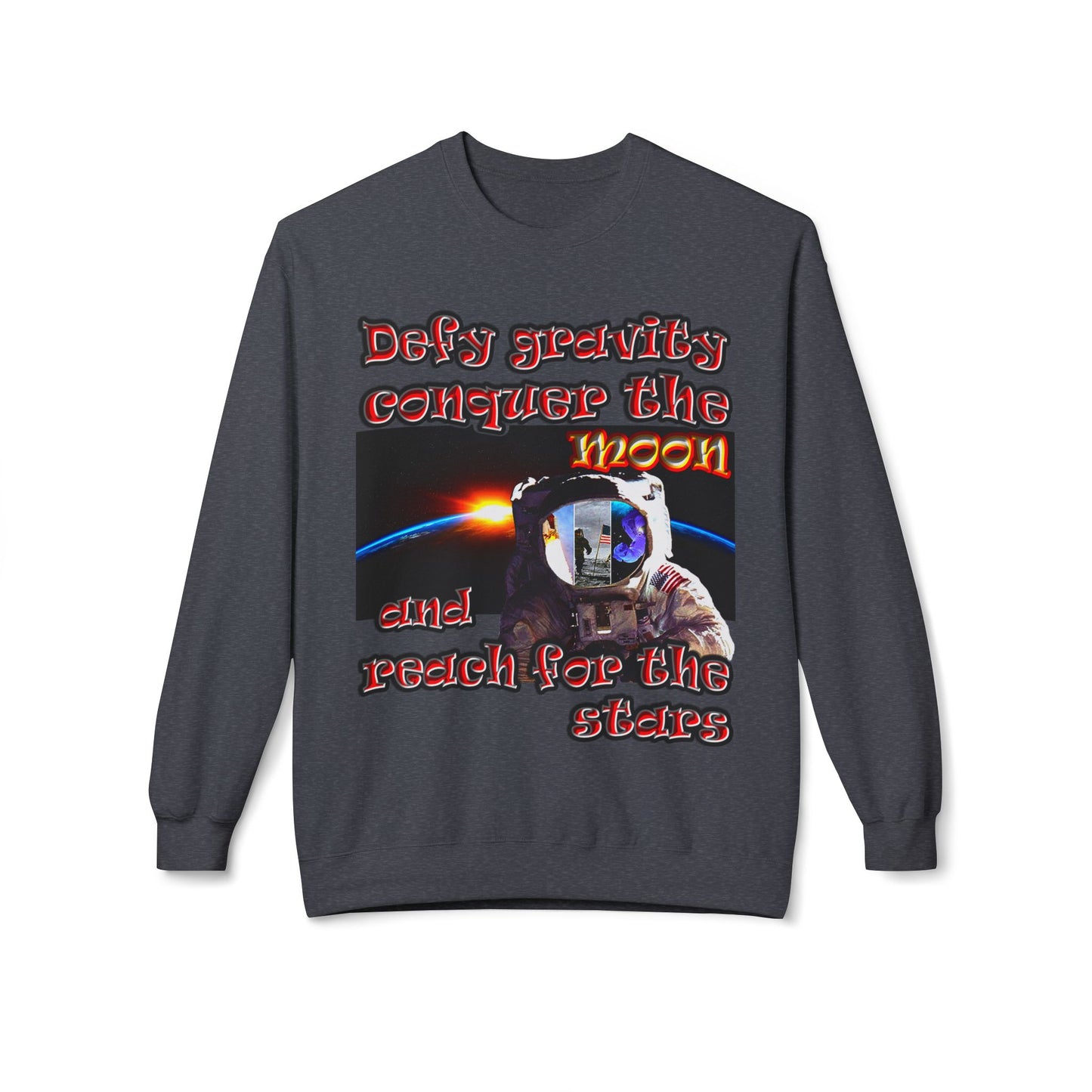 defy conquer reach - Unisex Midweight Softstyle Fleece Crewneck Sweatshirt
