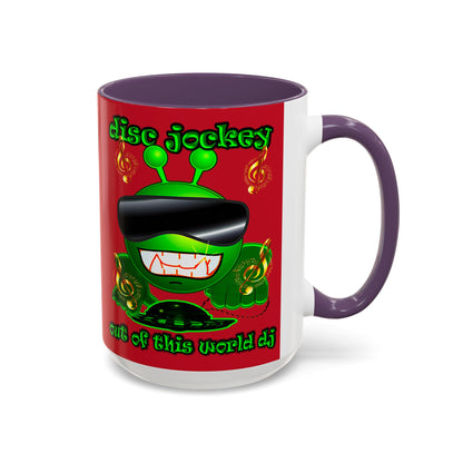 disc jockey - Accent Mug (dark red)
