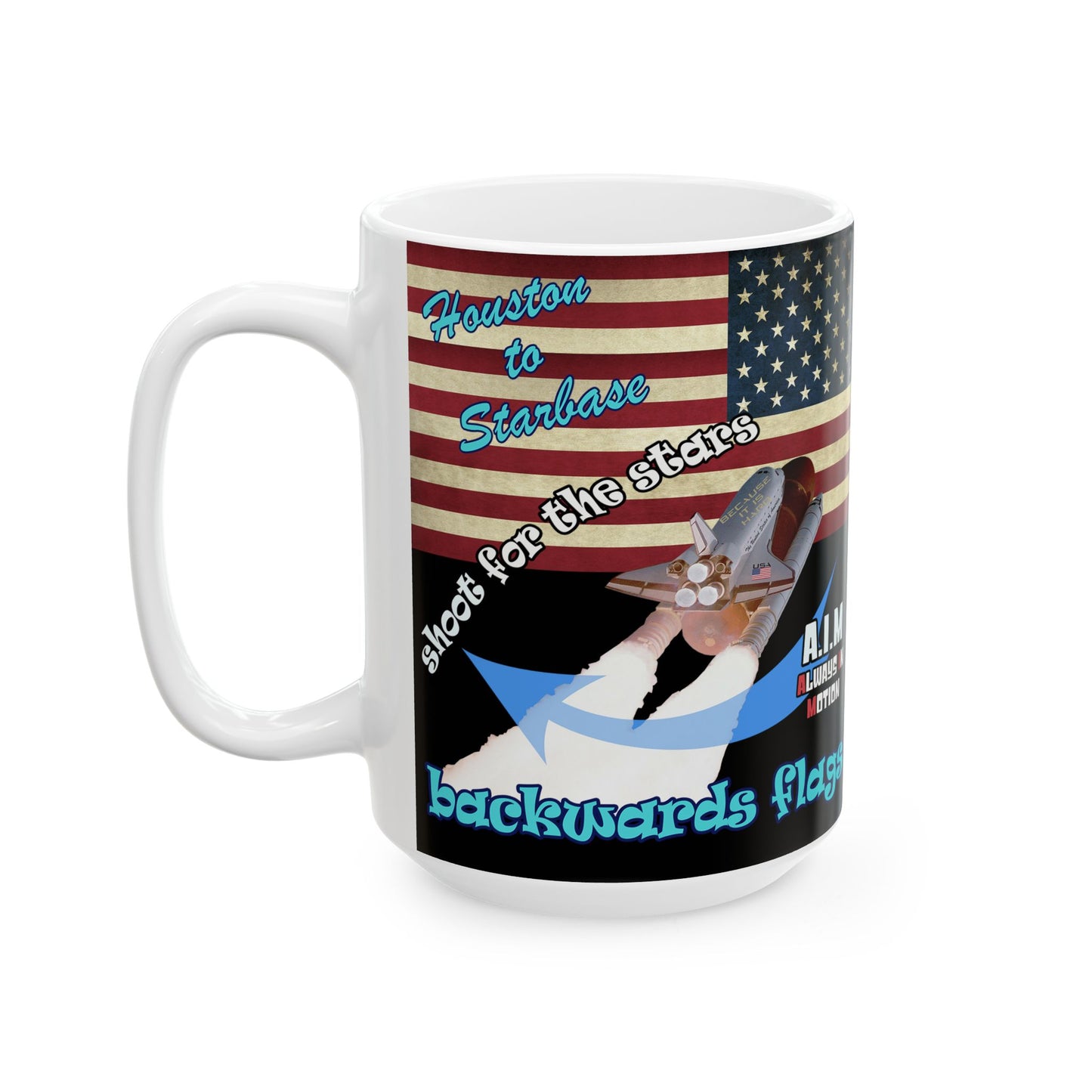 shoot for the stars - White Mug (black)