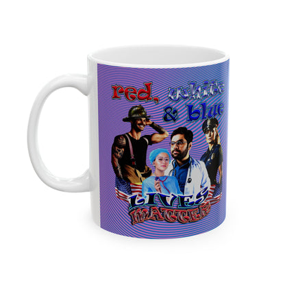 rw&b lives matter - White Mug (light blue-purple wave)